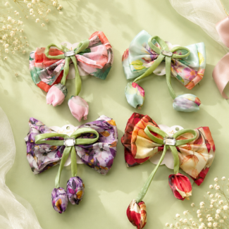 Floral Bow Hair Clip