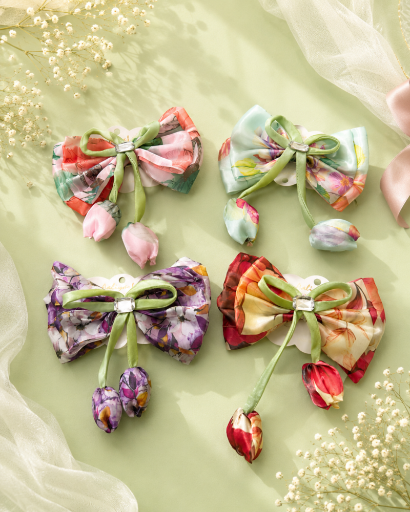 Floral Bow Hair Clip Floral Bow Hair Clip