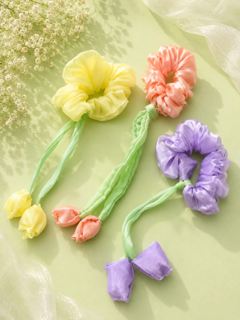 Funky Satin Scrunchie Hair Bands Funky Satin Scrunchie Hair Bands