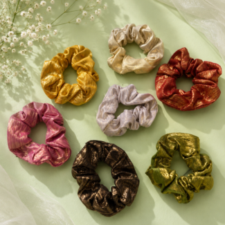 Metallic Shimmer Hair Scrunchie