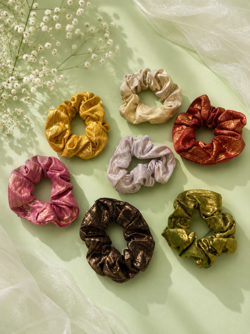 Metallic Shimmer Hair Scrunchie Metallic Shimmer Hair Scrunchie