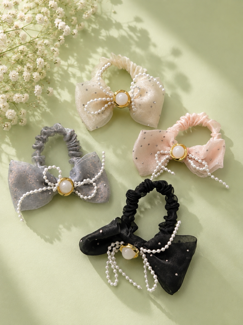 Pearl Bow Hair Tie Fashion Hair Accessory
