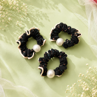 Pearl Floral Hair Scrunchie