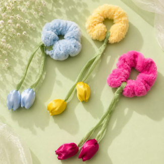 Plush Tulip Hair Scrunchie