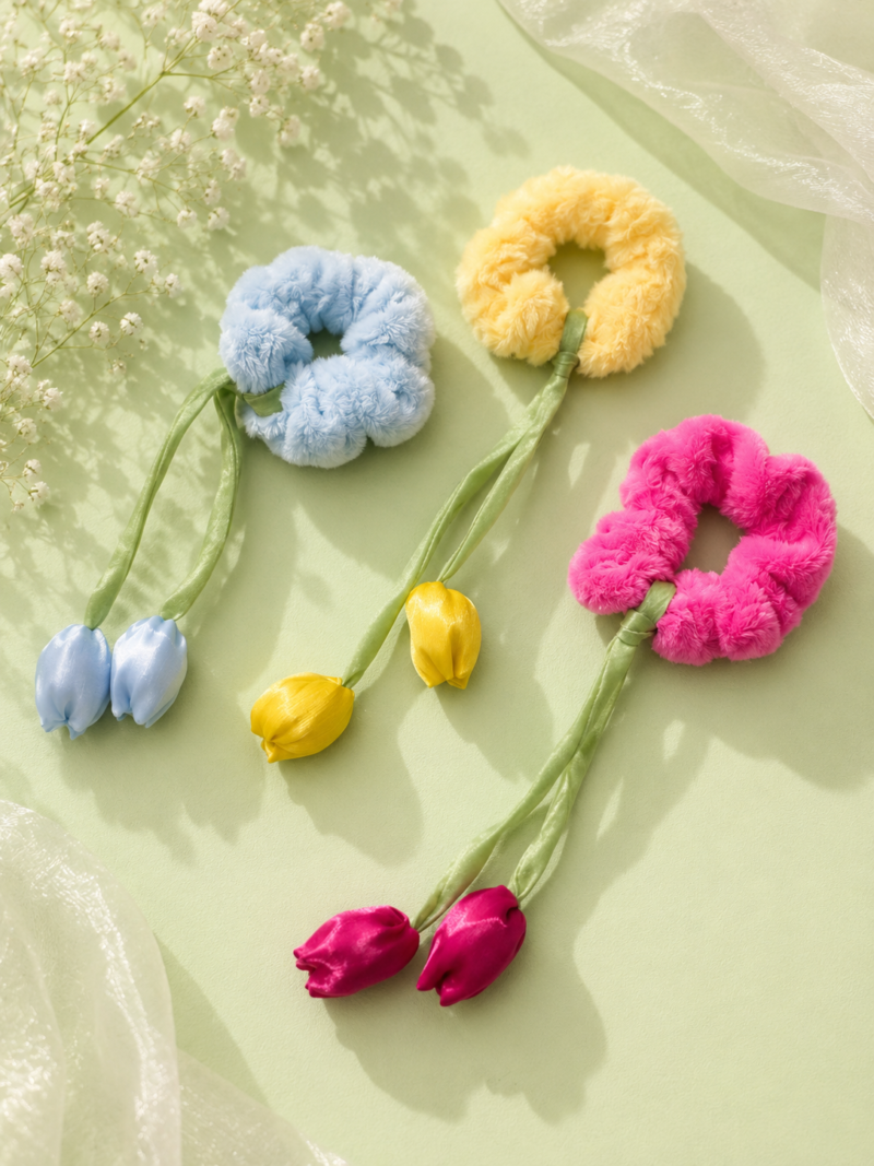 Plush Tulip Hair Scrunchie Plush Tulip Hair Scrunchie
