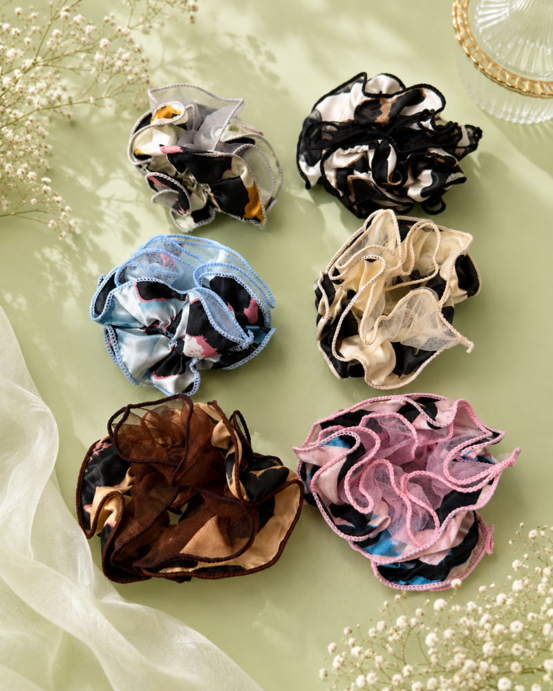 Printed Frill Hair Scrunchie Printed Frill Hair Scrunchie